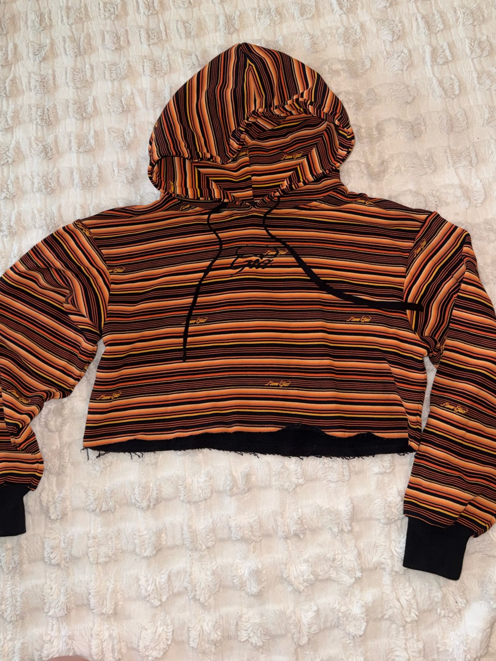 I.AM.GIA Striped Cropped Hoodie